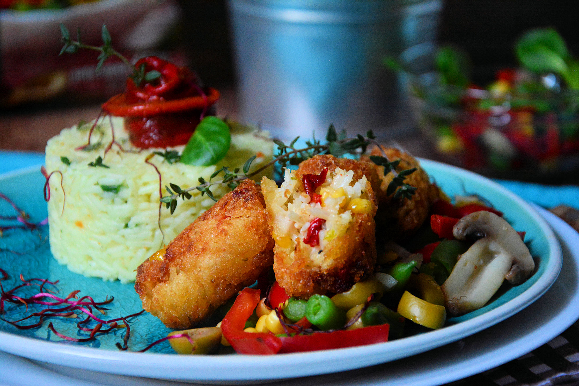 Kroketi od oslića sa mediteranskom mešavinom