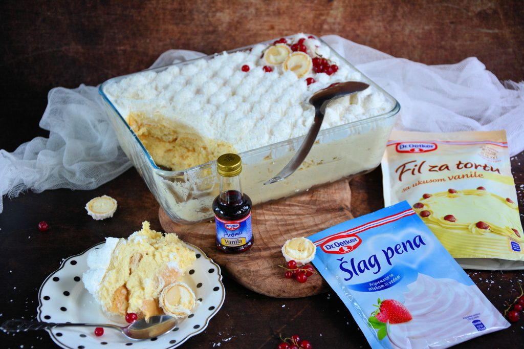 Rafaelo tiramisu bez pečenja sa kokosom i kremastim vanila filom Rafaelo tiramisu bez pečenja sa kokosom i kremastim vanila filom